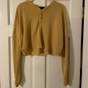 Urban Outfitters mustard long sleeve crop top, size M